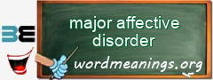 WordMeaning blackboard for major affective disorder